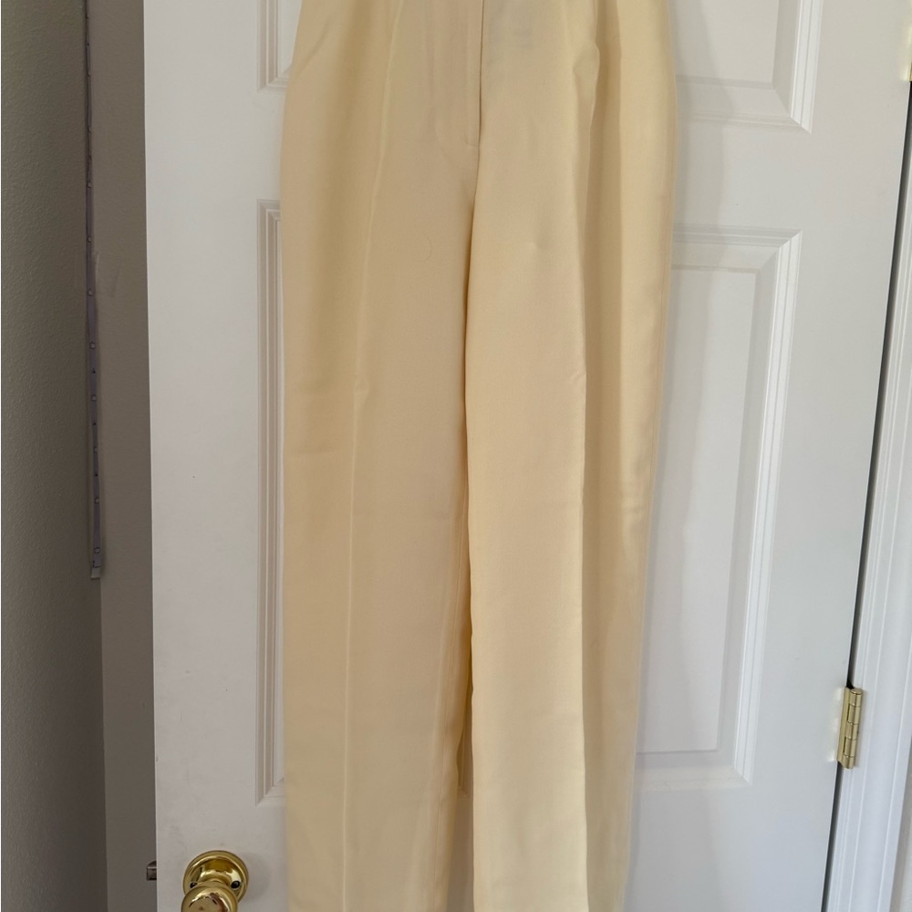 Ann Taylor Ivory Textured Pants